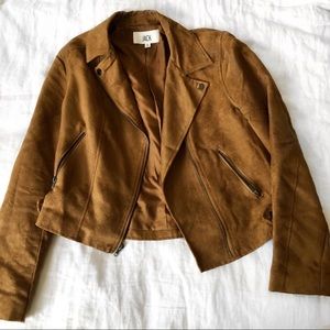 Jack by BB Dakota Camel Faux Suede Moto Jacket